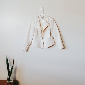 H&M WHITE TEXTURED BLAZER SIZE US 12